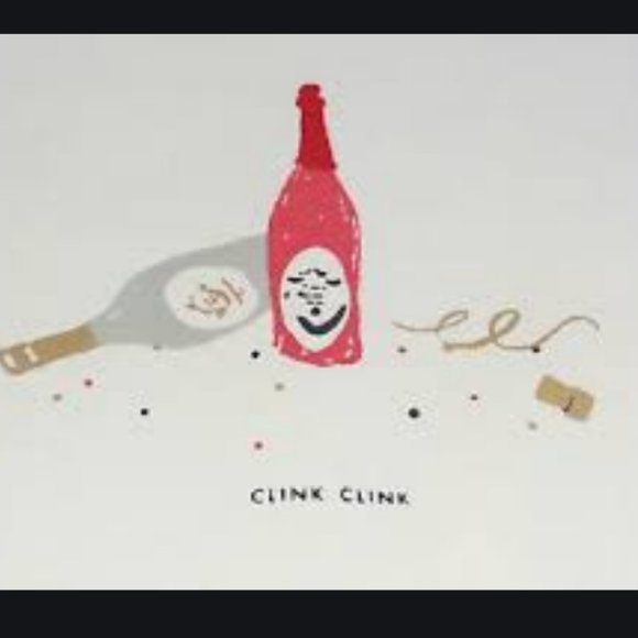 kate spade clink clink champagne wine bottle placemats set of 4 nwt - Picture 3 of 4